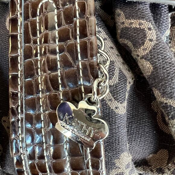 Kathy Van Zeeland Brown Crown Pattern Shoulder Bag - Picture 5 of 12